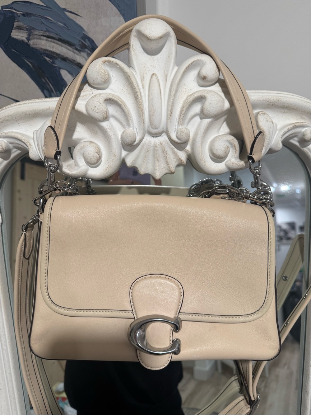 Coach Soft Tabby Shoulder Bag in Ivory - Picture 6 of 9